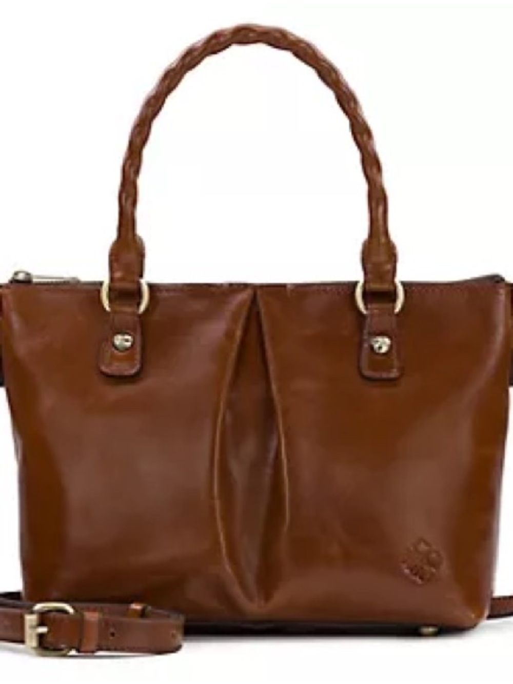 Patricia Nash Chestnut Brown Braided-Handle Leather Satchel - Picture 5 of 6